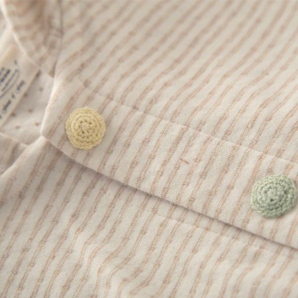 オーガニックコットン ベビー【幸せの青い鳥】接結ドットボーダーのパーカー