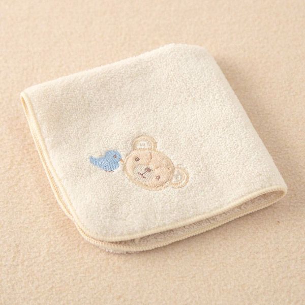 オーガニックコットン ベビー【幸せの青い鳥】パイルハンカチ くま 24×24