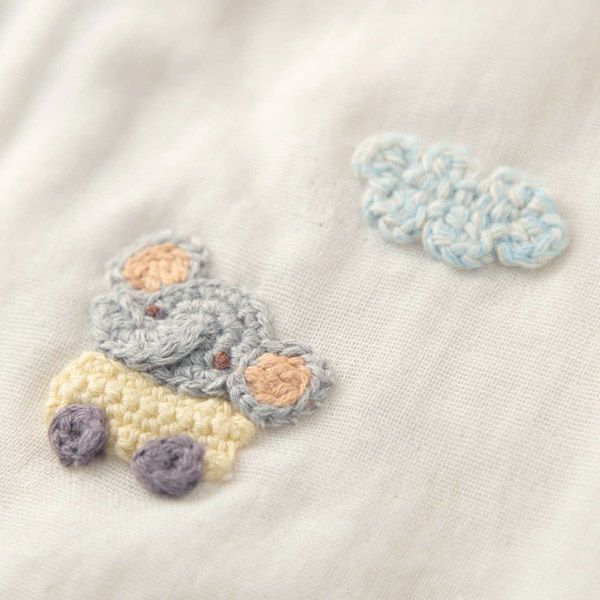 オーガニックコットン ベビー【編みモチーフ】ガーゼグレコ