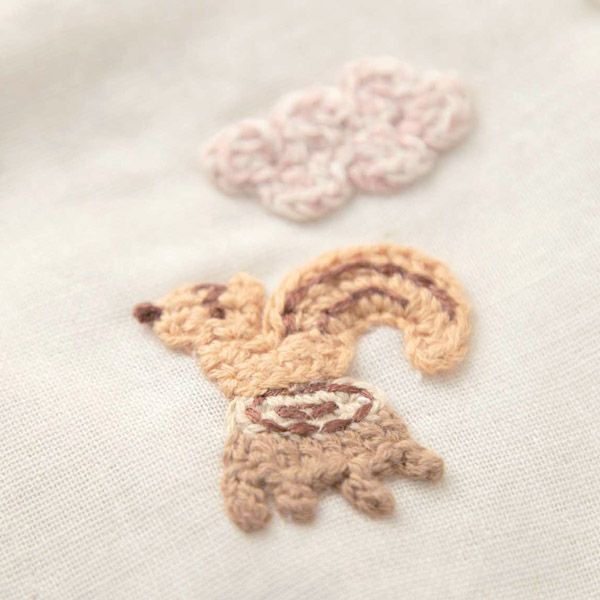 オーガニックコットン ベビー【編みモチーフ】ガーゼグレコ