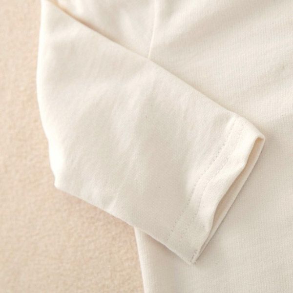 オーガニックコットン ベビー【編みモチーフ】長袖Tシャツ