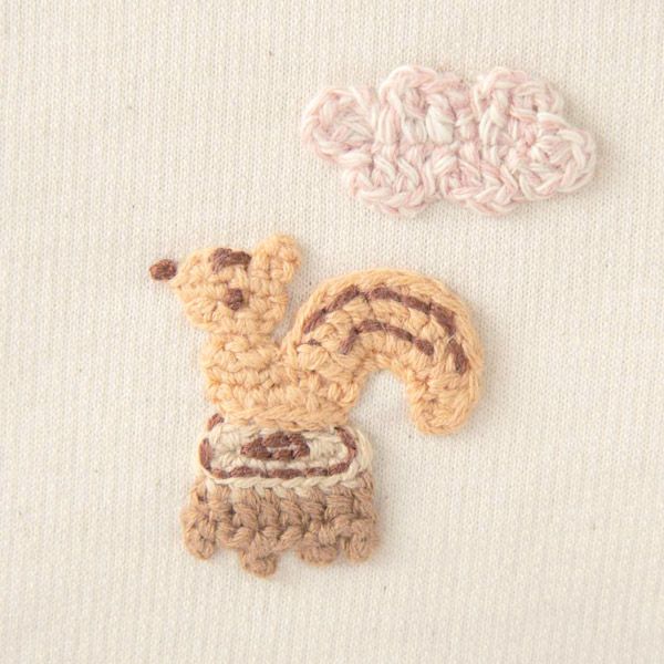 オーガニックコットン ベビー【編みモチーフ】半袖Tシャツ