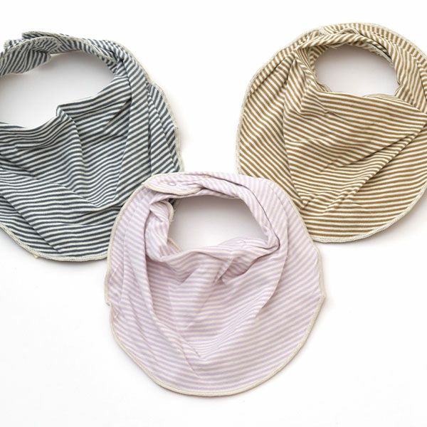 オーガニックコットン ベビーシンプルビブ Stripe