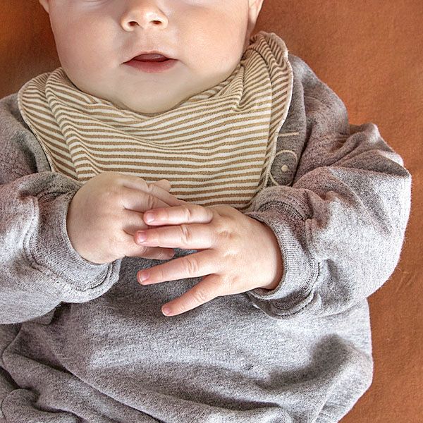 オーガニックコットン ベビーシンプルビブ Stripe