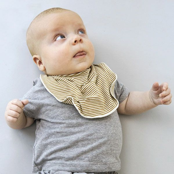 オーガニックコットン ベビーシンプルビブ Stripe