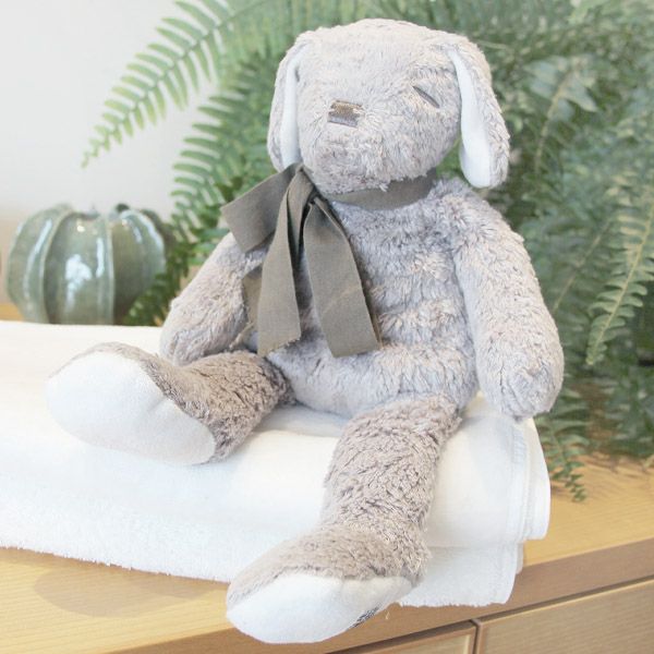 オーガニックコットン＆バンブー Fluffy PAWS(いぬ)グレー×ホワイト