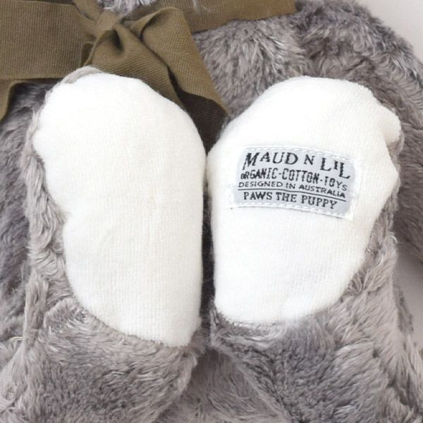 オーガニックコットン＆バンブー Fluffy PAWS(いぬ)グレー×ホワイト