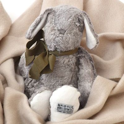 オーガニックコットン＆バンブー Fluffy PAWS(いぬ)グレー×ホワイト