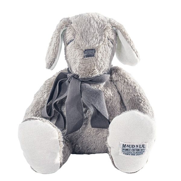 オーガニックコットン＆バンブー Fluffy PAWS(いぬ)グレー×ホワイト