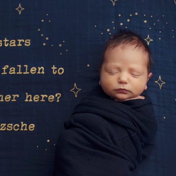 オーガニックコットン モスリンスワドルScarf Golden Stars