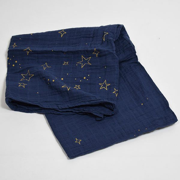 オーガニックコットン モスリンスワドルScarf Golden Stars