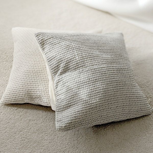 オーガニックコットン＆リネン ワッフルクッションカバー
