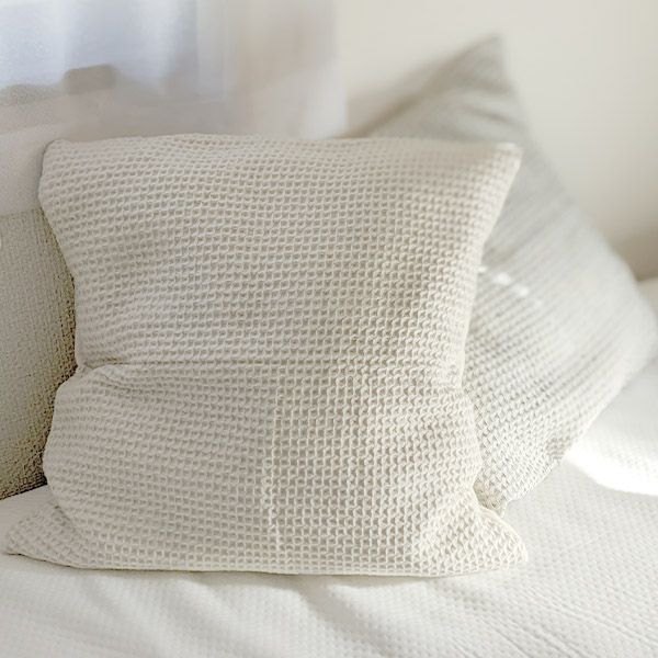 オーガニックコットン＆リネン ワッフルクッションカバー