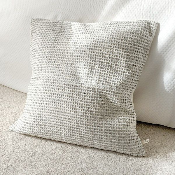 オーガニックコットン＆リネン ワッフルクッションカバー