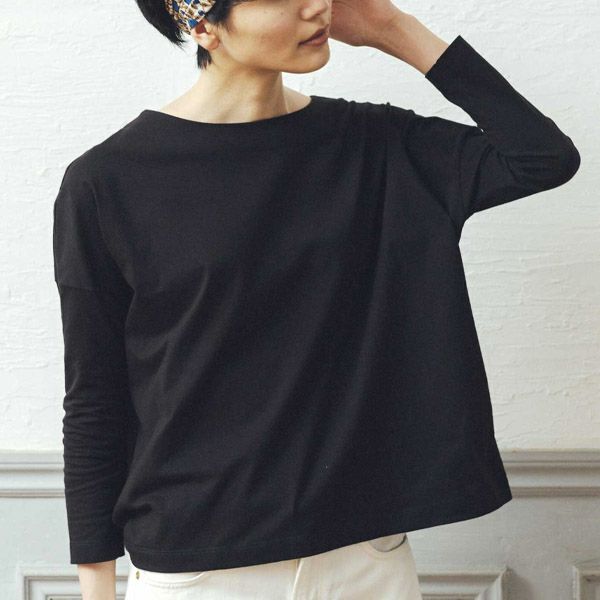 オーガニックコットン ドロップショルダーボクシートップ