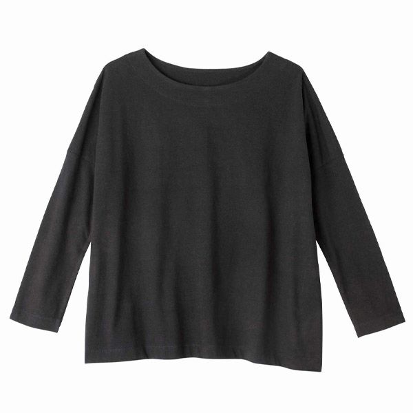 オーガニックコットン ドロップショルダーボクシートップ