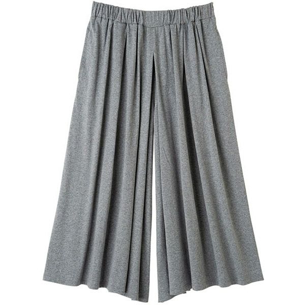 オーガニックコットン ギャザーワイドパンツ