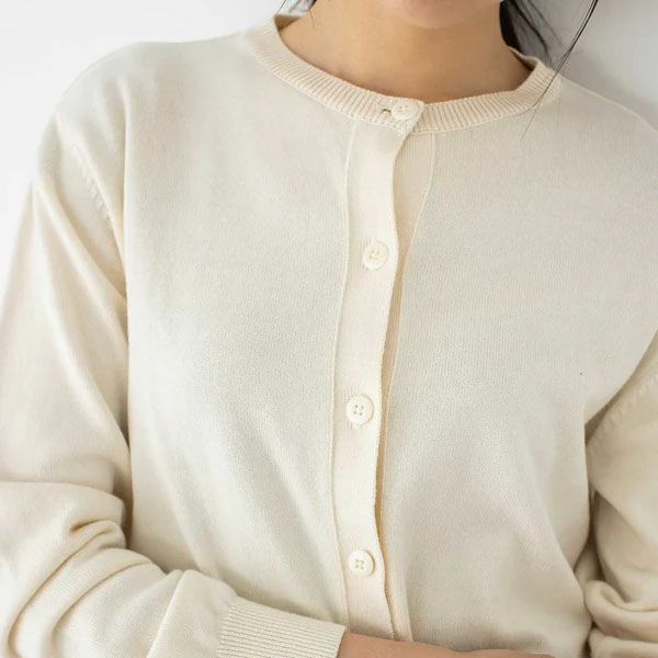 オーガニックコットン ニットベーシックカーディガン(長袖)