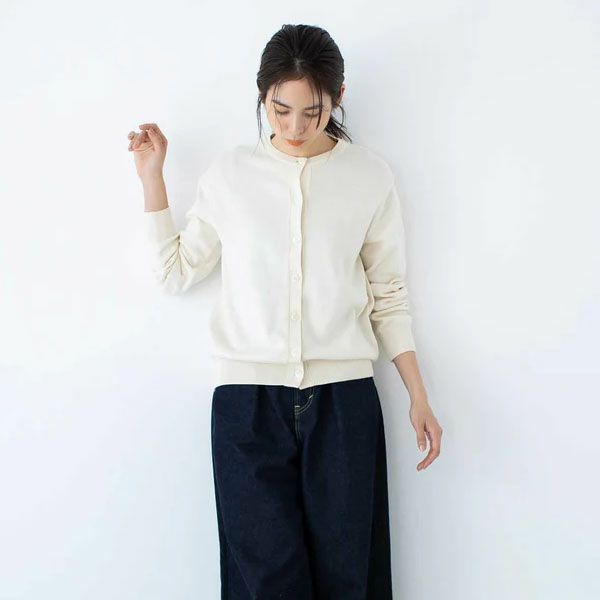 オーガニックコットン ニットベーシックカーディガン(長袖)