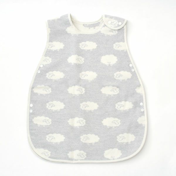 オーガニックコットン ベビー ふわふわひつじ柄リバーシブルスリーパー