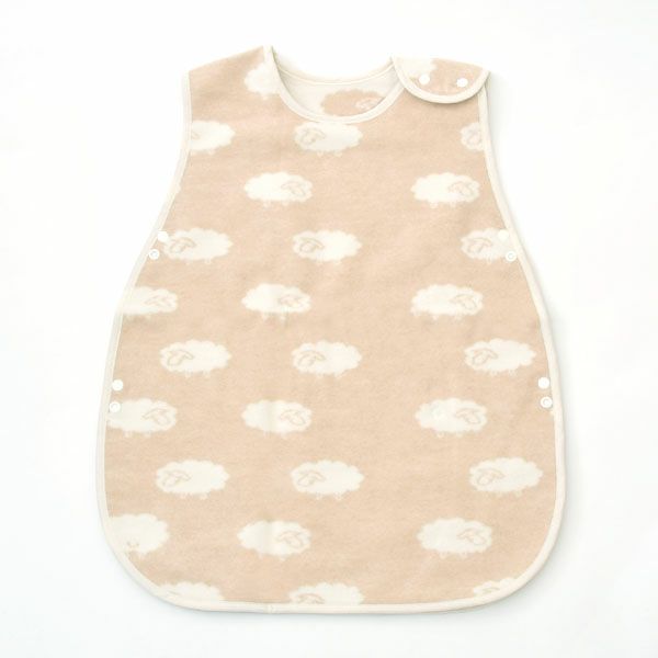 オーガニックコットン ベビー ふわふわひつじ柄リバーシブルスリーパー