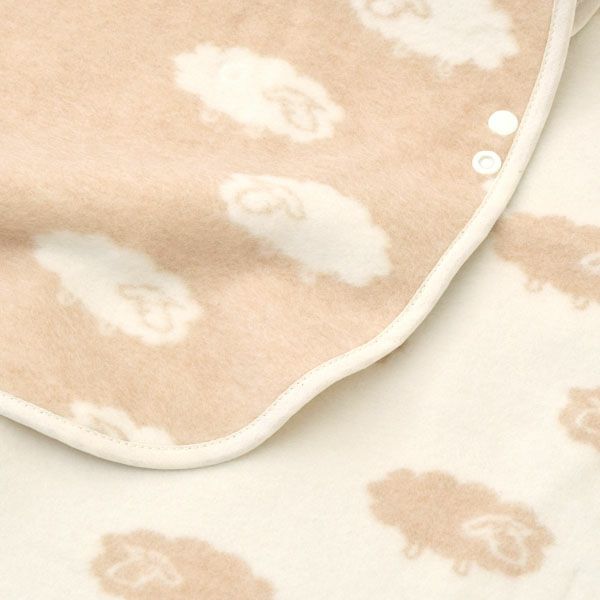 オーガニックコットン ベビー ふわふわひつじ柄リバーシブルスリーパー