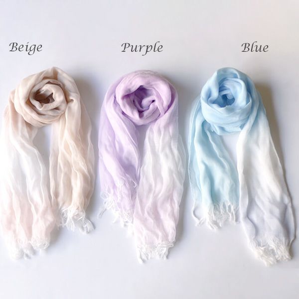 オーガニックコットン 播州織　グラデーションストール