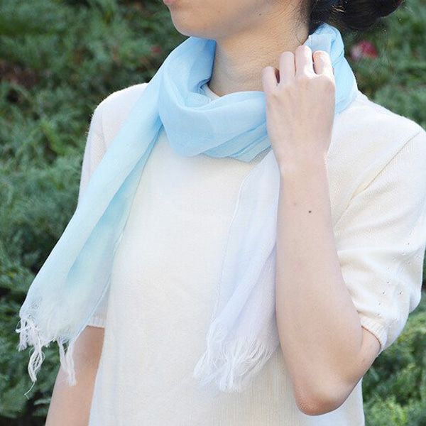 オーガニックコットン 播州織　グラデーションストール