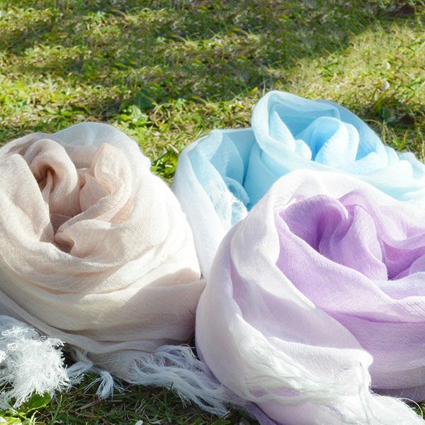 オーガニックコットン 播州織　グラデーションストール