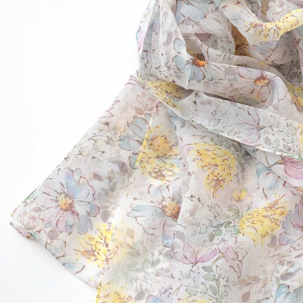 オーガニックコットン アルティメイトピマ ストール Drawingガーデンフラワー