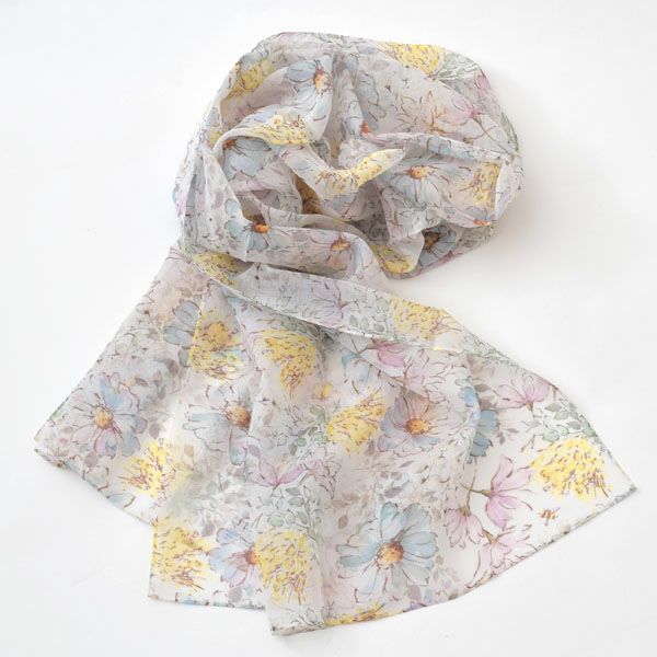 オーガニックコットン アルティメイトピマ ストール Drawingガーデンフラワー