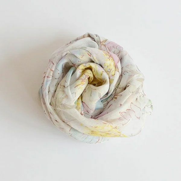 オーガニックコットン アルティメイトピマ ストール Drawingガーデンフラワー