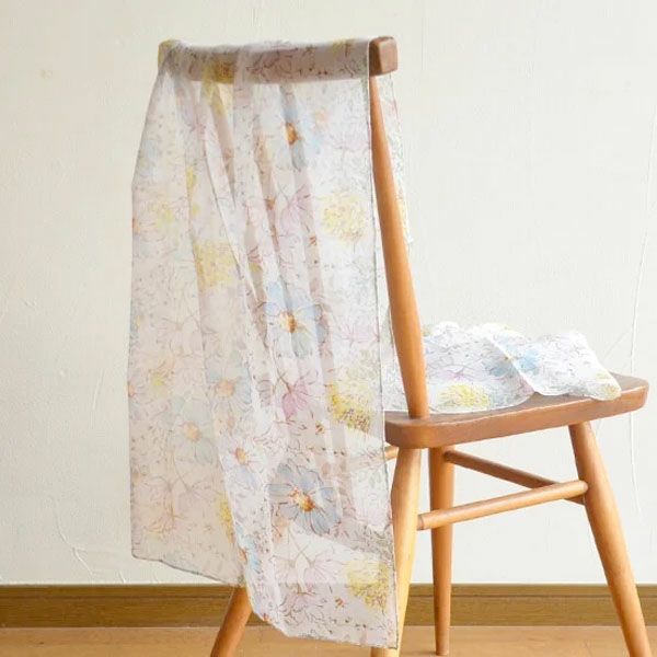 オーガニックコットン アルティメイトピマ ストール Drawingガーデンフラワー