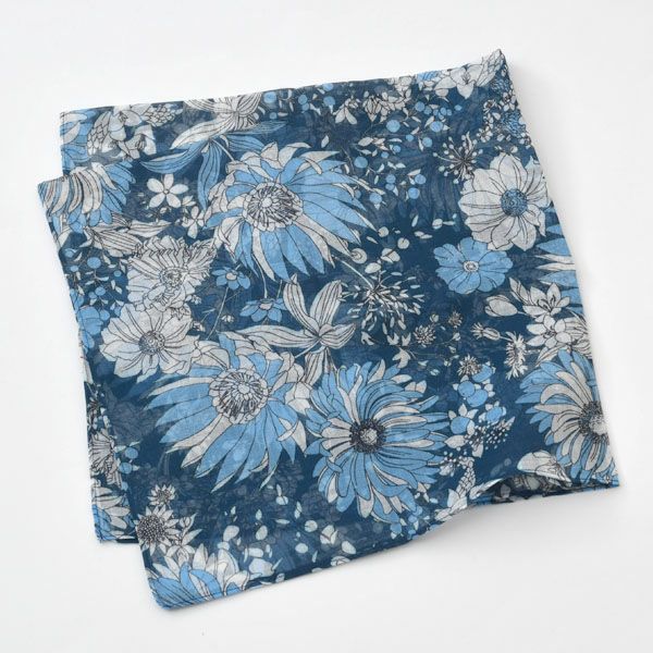 オーガニックコットン アルティメイトピマ ハンカチーフ Drawingエレガントフラワー