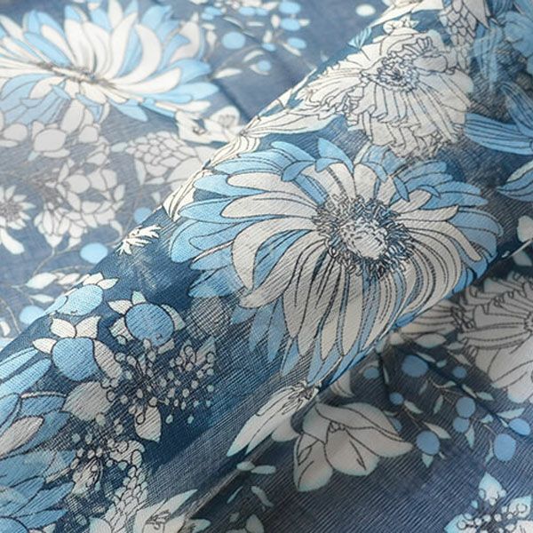 オーガニックコットン アルティメイトピマ ハンカチーフ Drawingエレガントフラワー