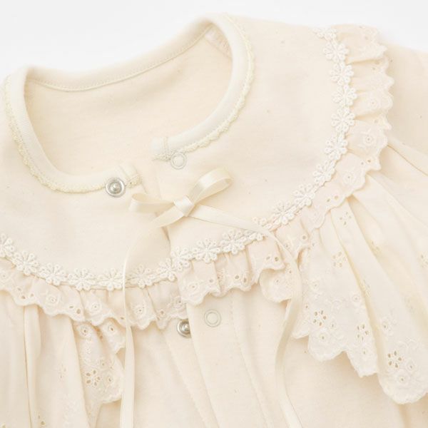 オーガニックコットン スムースフード付きドレスオール ナチュラル 50-70