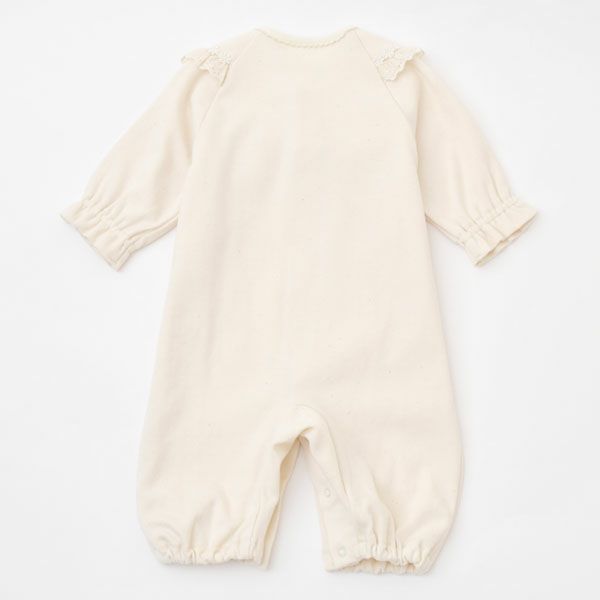 オーガニックコットン スムースフード付きドレスオール ナチュラル 50-70