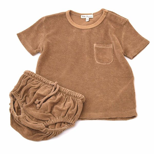 bebe organic セットアップ　24m オーガニックコットン ベビーパイルセットアップ Paul