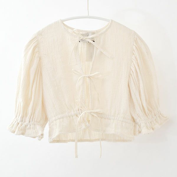 オーガニックコットン キッズバルーンスリーブブラウス Yoco