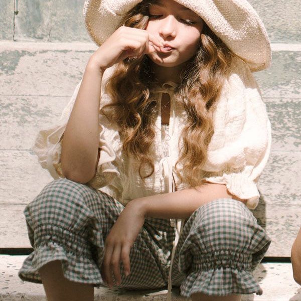 オーガニックコットン キッズバルーンスリーブブラウス Yoco