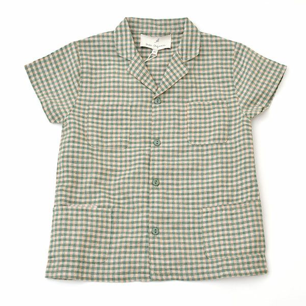 オーガニックコットン＆リネン キッズ半袖シャツ Uma