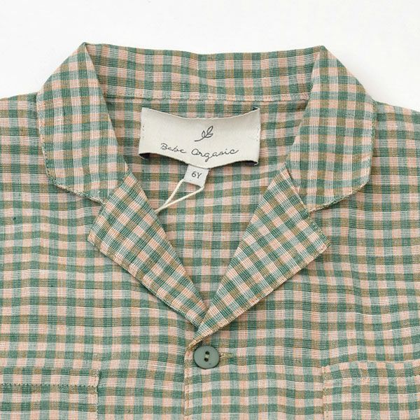 オーガニックコットン＆リネン キッズ半袖シャツ Uma