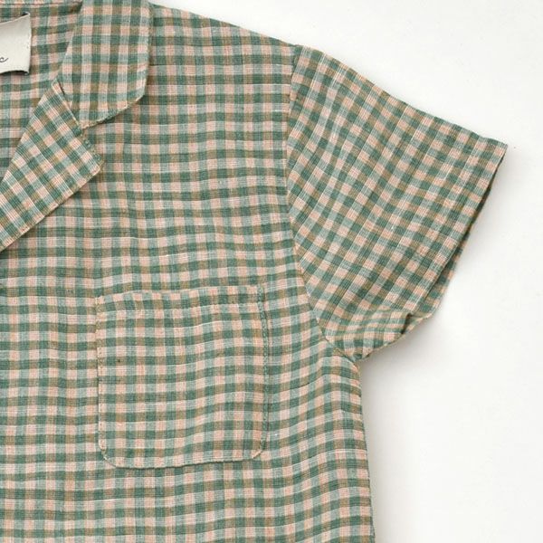 オーガニックコットン＆リネン キッズ半袖シャツ Uma