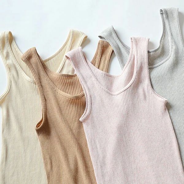 オーガニックコットン リブタンクトップ