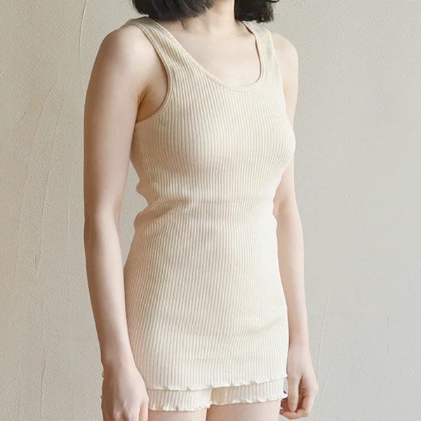 オーガニックコットン リブタンクトップ