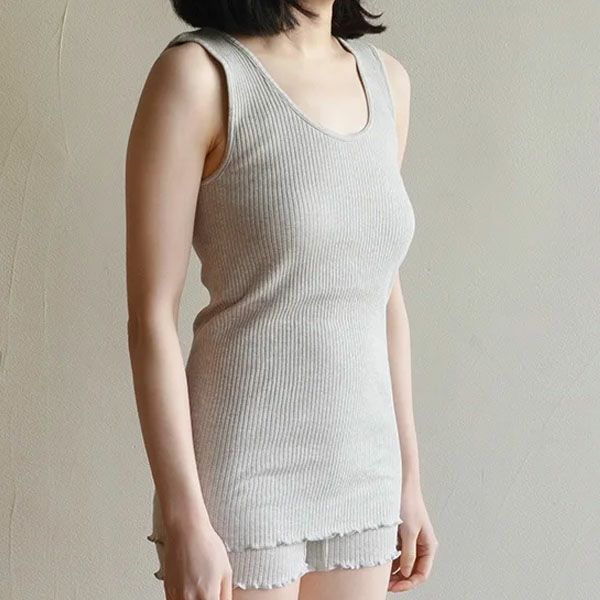 オーガニックコットン リブタンクトップ