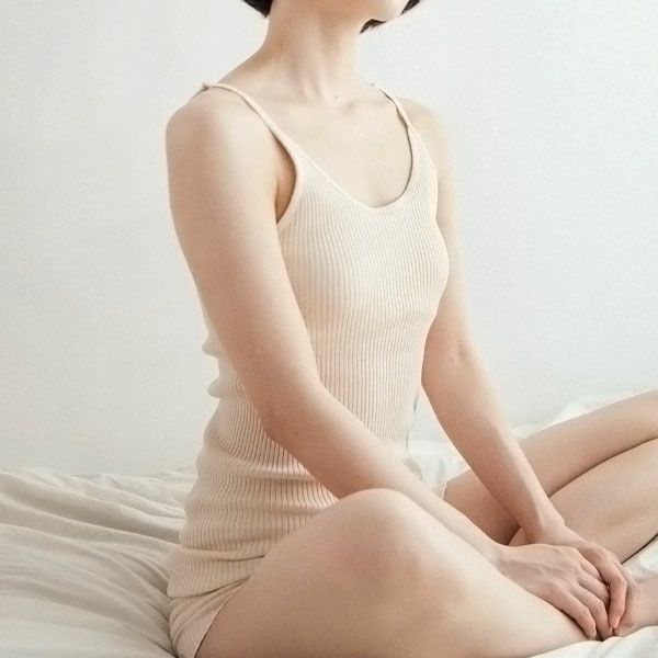 オーガニックコットン リブカップ付きキャミソール