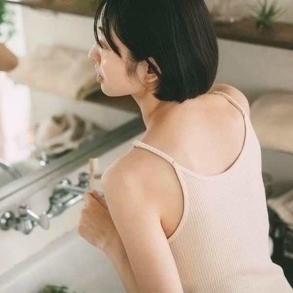 オーガニックコットン リブカップ付きキャミソール