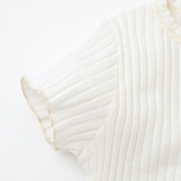 オーガニックコットン キッズリブレタスエッジTシャツ(半袖)