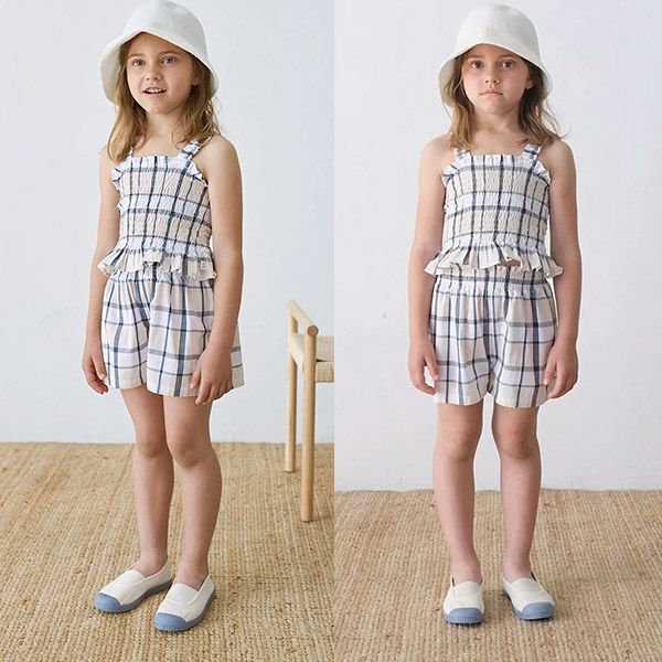 オーガニックコットン キッズシアサッカーショートパンツ